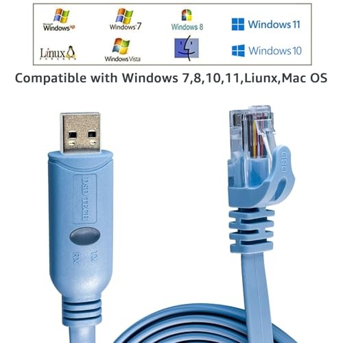 DSD TECH SH-RJ45P USB to Console Cable with PL2303GT Chip for Routers Switches 1.8M/5.9FT